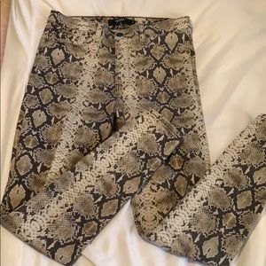 Hudson high waisted snakeskin denim